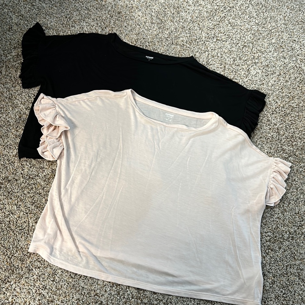 Express Ruffle sleeve Tshirts